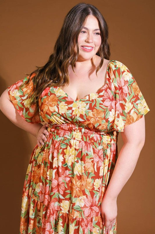 Printed Midi Dress Plus