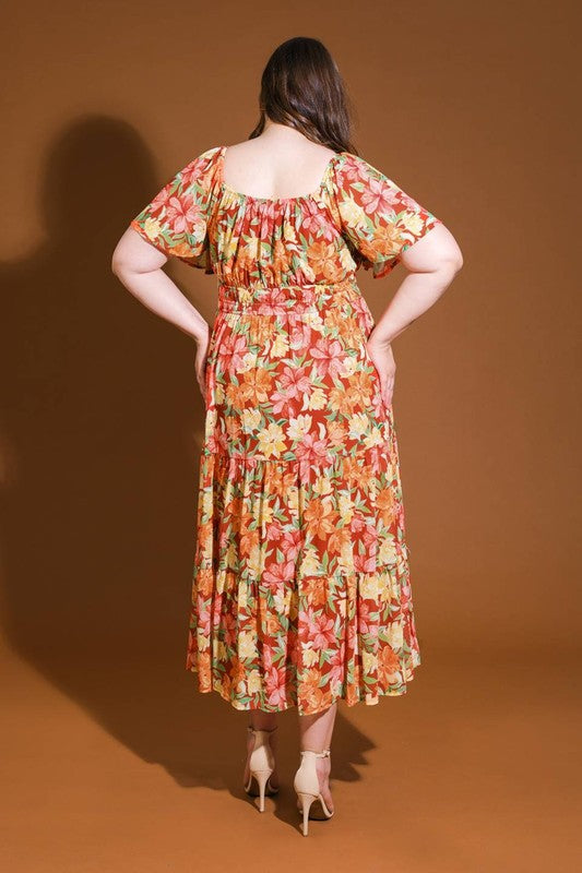 Printed Midi Dress Plus
