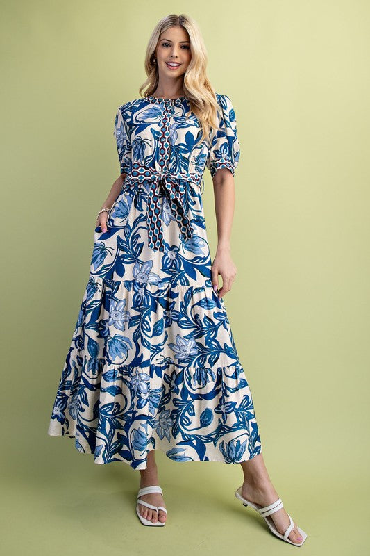 Floral  Dress blue