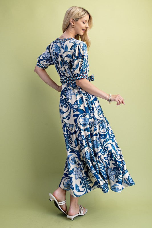 Floral  Dress blue