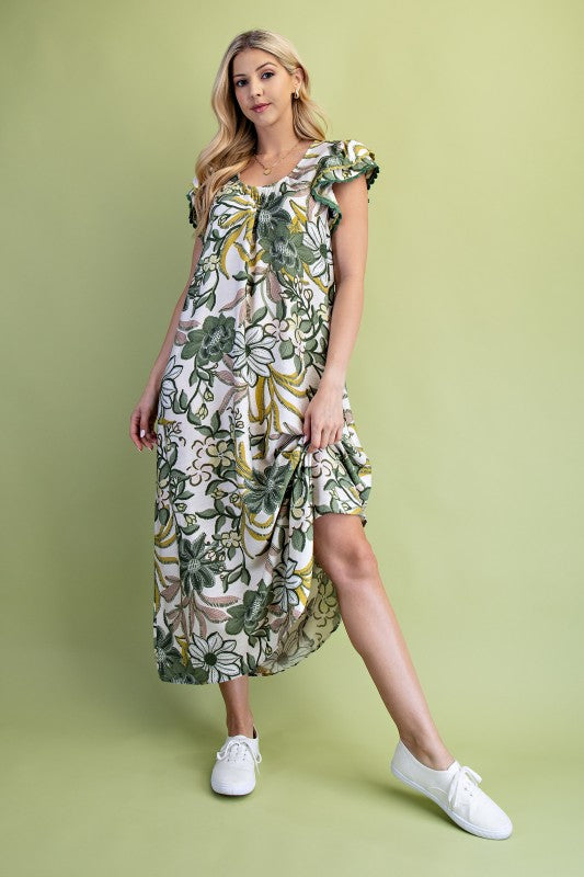Floral Print Maxi Dress