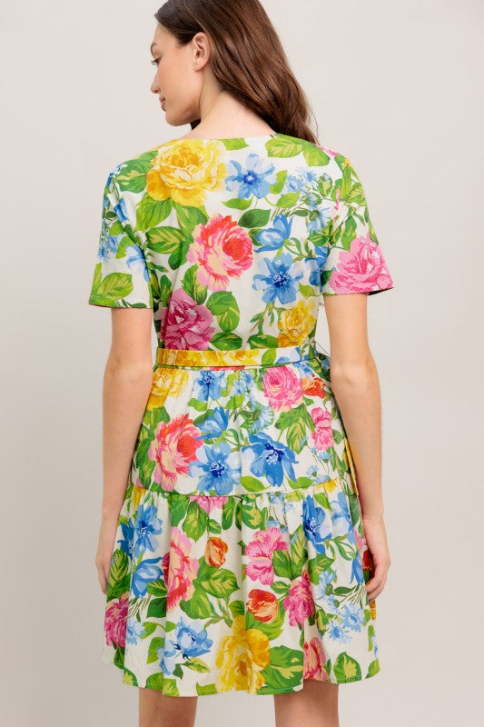 A Printed Woven Mini Dress
