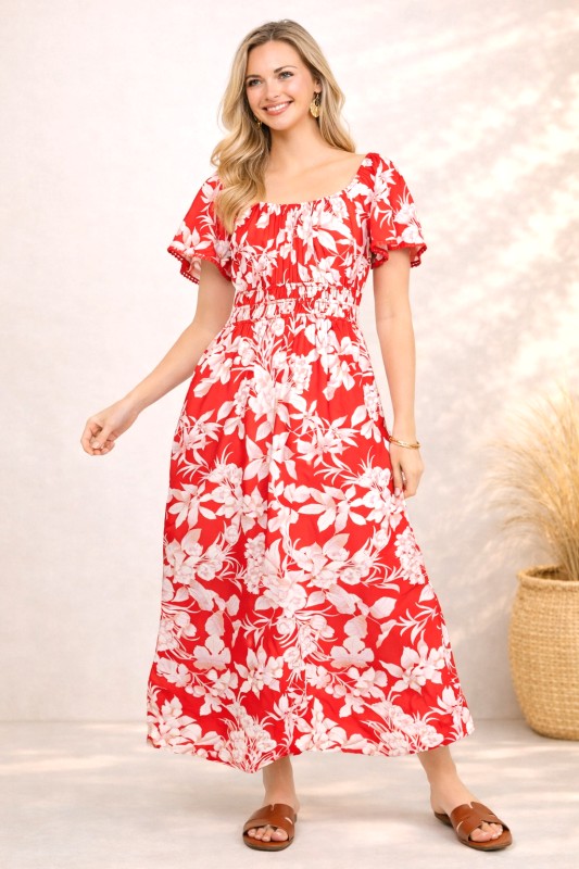 Romantic Flutter Sleeve 2-way Maxi Dress