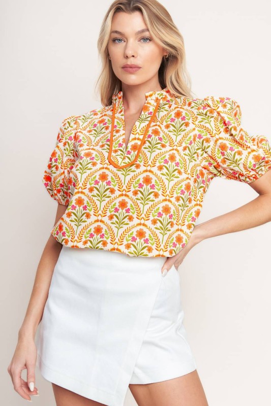 Printed Woven Top