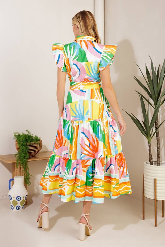 Printed Midi Dress multi